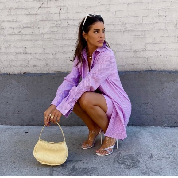 Camila Coelho Dresses & Skirts - Camila Coelho Elliot Shirt Dress Pink Lilac Gingham Check